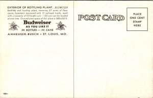 Postcard Exterior of Bottling Plant Anheuser-Busch Brewery in St. Louis Missouri