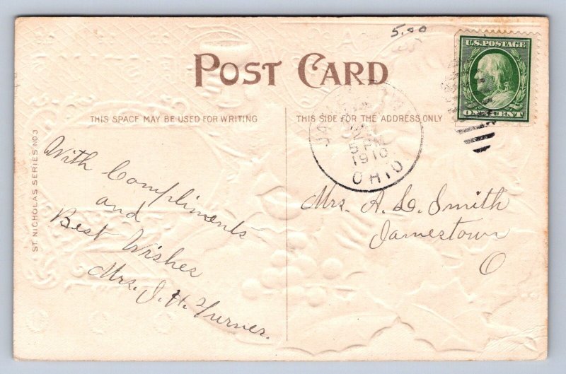 K8/ Santa Claus Christmas Postcard c1910 Nash Esting Drinking Gold 252