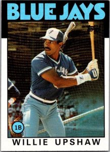 1986 Topps Baseball Card Willie Upshaw Toronto Blue Jays sk10747