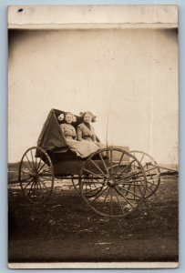 1912 Woman Riding Horse Carriage Renville Minnesota MN RPPC Photo Postcard