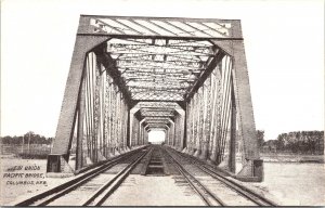 Postcard Nebraska Columbus New Union Pacific Bridge over Loup River ~1910 V202
