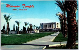 VINTAGE POSTCARD LATTER DAY SAINTS MORMON TEMPLE AT MESA ARIZONA c. 1960s