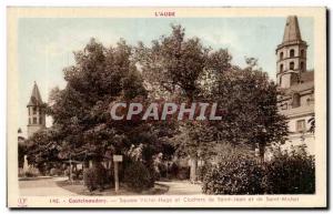 Postcard Castelnaudary Old Square Victor Hugo and steeples of St. John and St...