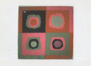 Robert Stewart Scottish Square Spots 1960s Scarf Fashion Painting Postcard