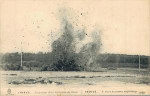 Military 1914-15 A Mine fourneau exploding WW1 02.84