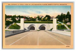Postal de Washington túneles puente flotante de Lago Washington Tarjeta de vista estándar de Seattle 