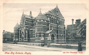 Vintage Postcard 1910's New Big Schools Rugby Warwickshire England UK