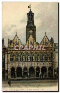 Old Postcard Saint Quentin L Hotel de Ville