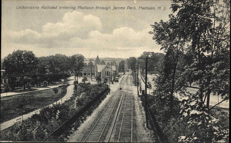 Madison New Jersey NJ James Park Lackawanna Railroad c1910 Postcard