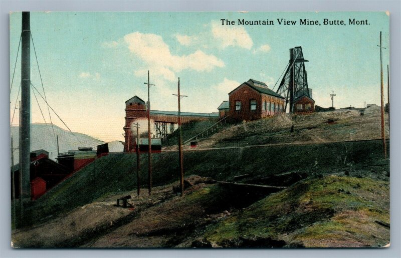 BUTTE MT MOUNTAIN VIEW MINE ANTIQUE POSTCARD