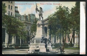 h2943 - MONTREAL Quebec Postcard 1910s Place d'Armes Maisonneuve Monument