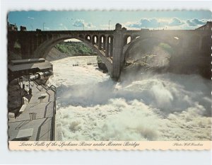 Postcard Lower Falls of the Spokane River under Monroe Bridge, Spokane, WA