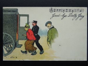 Tom Browne GOODBYE DOLLY GRAY c1904 Comic Postcard by Davidson Bros