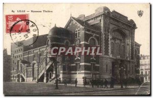 Postcard Old New Lille theater