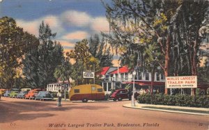 Bradenton Florida Worlds Largest Trailer Park Linen Vintage Postcard AA71796