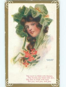 Divided-Back PRETTY WOMAN Risque Interest Postcard AA8686