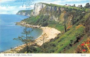 B101505 beer head and cliffs seaton devon   uk 14x9cm