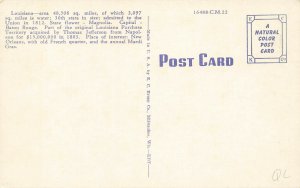 Greetings From Louisiana E. C. Kropp Milwaukee IL Linen Postcard