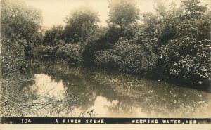 Postcard RPPC Nebraska Weeping Water River Scene #104 23-6127
