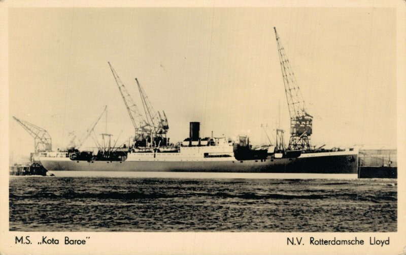 Rotterdam Lloyd M.S. Kota Baroe Ship Vintage RPPC 07.47