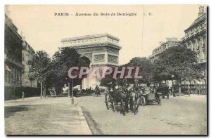 Old Postcard Paris Avenue Bois de Boulogne