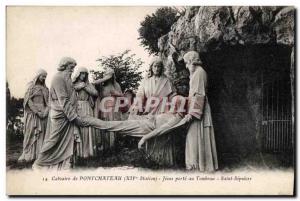 Old Postcard Calvary of Pontchateau (VIII Station) Jesus carries the Holy Sep...