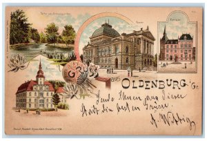 1899 Greetings from Oldenburg Germany Antique Posted Multiview PMC Postcard