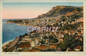 Old Postcard Monte Carlo Panorama and tennis seen do St. Roman