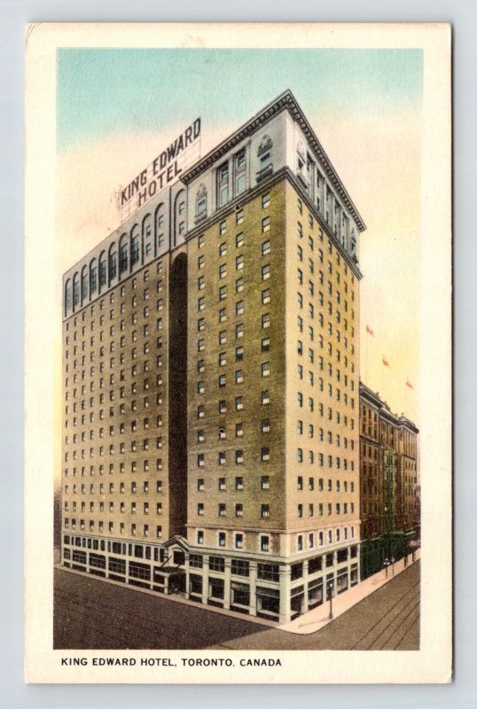 King Edward Hotel Toronto Canada Birds Eye View Cancel 1947 PM VNG Postcard