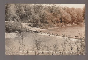 Winterset IOWA RPPC c1940 DAM River Scene STATE PARK Bridge IA B3