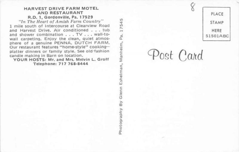 Pennsylvania  Gordonville   Harvest Drive Farm Motel  and Restaurant