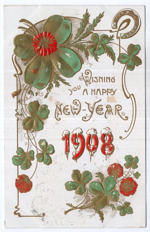 Wishing you A Happy New Year 1908