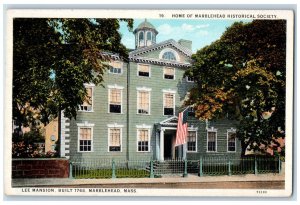 c1930's Home of Marblehead Historical Society Lee Mansion MA Vintage Postcard