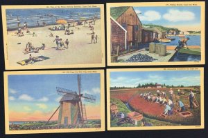 Cape Cod Mass Mostly Curteich Posted Unposted House Fishing Boats Beach Lot of 9