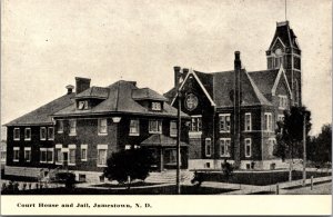 Postcard Court House and Jail in Jamestown, North Dakota