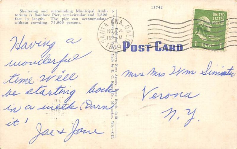 Municipal Auditorium and Rainbow Pier Long Beach CA