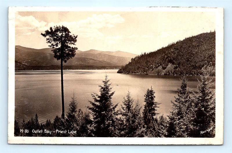 Postcard ID Outlet Bay Priest Lake RPPC Ross Hall Real Photo J7