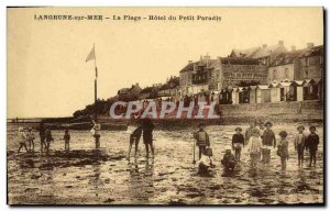 Old Postcard Langrune Sur Mer Beach Hotel du Petit Paradis Children