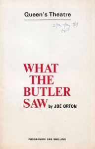 What The Butler Saw Queens Risque 1960s London Theatre Programme