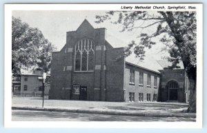 SPRINGFIELD, MA ~ LIBERTY METHODIST CHURCH  c1950s Hampden County Postcard