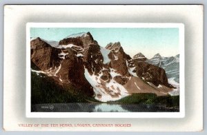 Valley Of The Ten Peaks, Laggan Alberta, Antique John Valentine Postcard