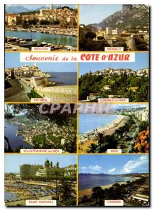 Modern Postcard Souvenir of the French Riviera Menton Monaco Antibes Cagnes s...