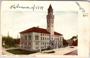 Postcard BUILDING SCENE Worcester Massachusetts MA AM6277