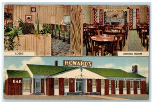 1940 Howards Cafe Lincoln Hi-Way Rock Springs Wyoming Vintage Multiview Postcard