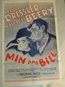 Min And Bill Movie Poster 1962 Original Vintage 41 x 27 Folded Marie Dressler