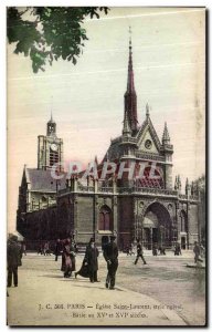Old Postcard Church Paris Saint Laurent Gothic Style