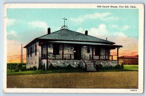 Fort Still Oklahoma Postcard Old Guard House Exterior View c1940 Vintage Antique