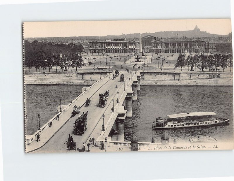 Postcard La Place de la Concorde et la Seine, Paris, France