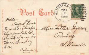 Mendota & Centralia 1908  R.R. R.P.O. Cancel