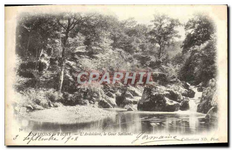 Old Postcard From Around Vichy L & # 39Ardoisiere Gour Saillant